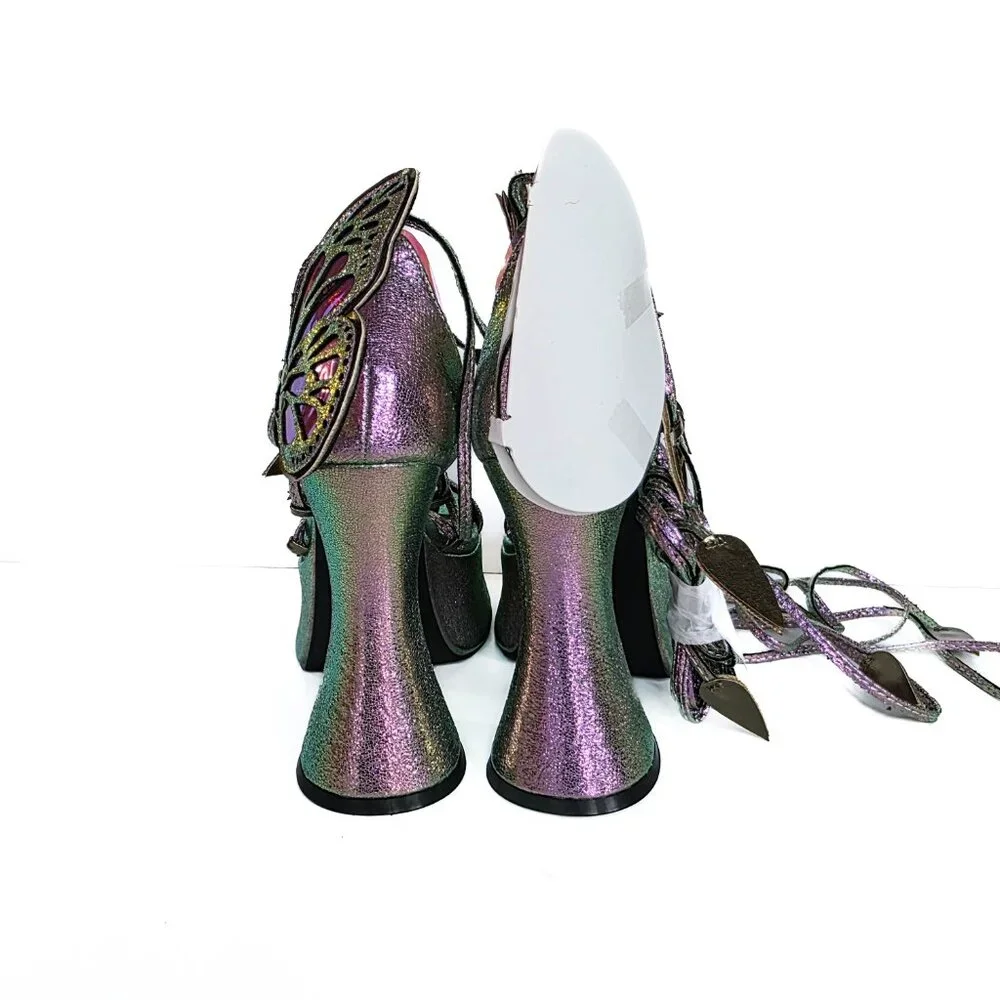 Club Exx Pixie Queen Butterfly Platform Heels Size 5 Iridescent‎ Rave Fairycore